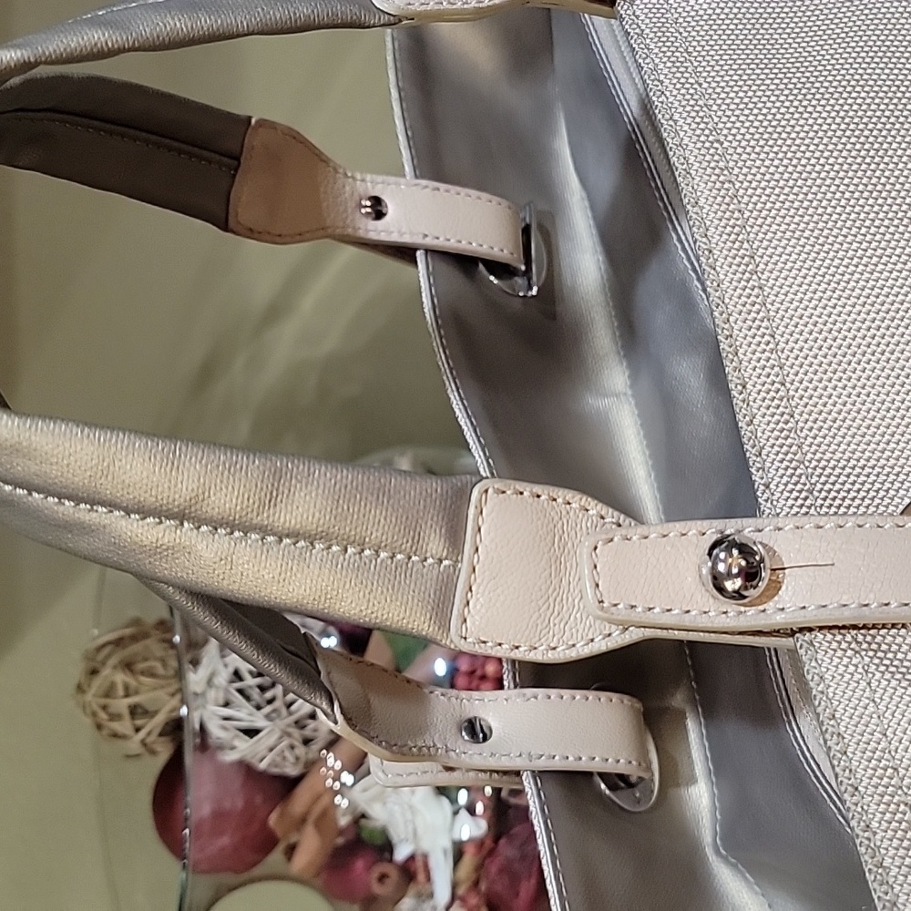 Chanel Paris Biarritz  EUC with COA Side Pocket Tote GM Quilted Metallic Canvas - Picture 4 of 16